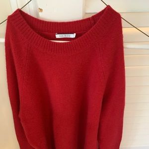 Hardly worn cold shoulder 100% cashmere sweater.